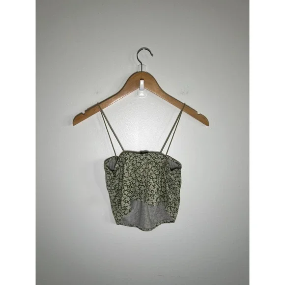 Babydoll Y2K Forest Fairy Festival Going Out Eyelet Floral Womens Top Green L - Picture 3 of 7